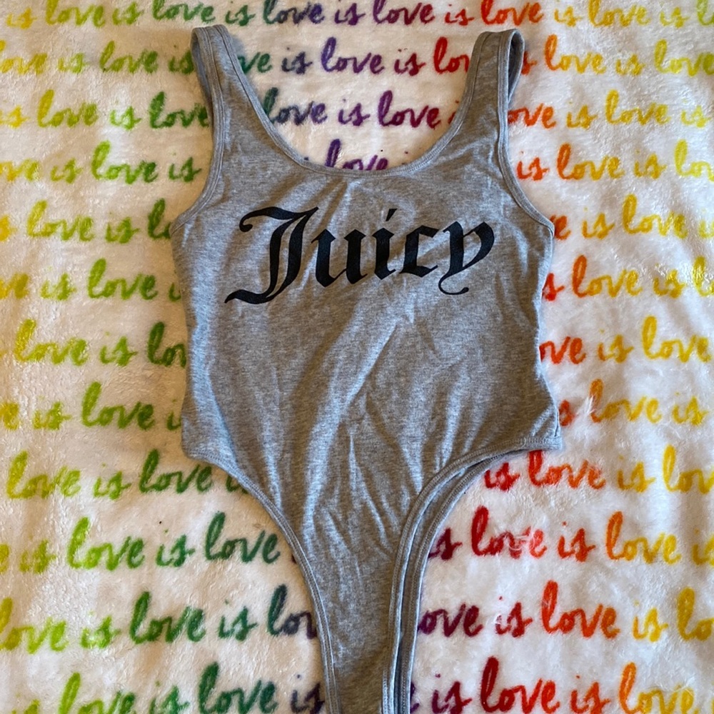 - Juicy couture bodysuit  only washed size medium gray color bundles welco